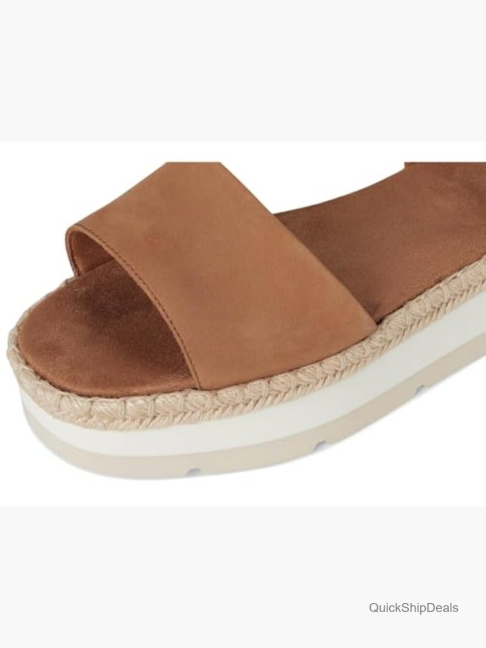 Women's Platform Wedge Sandals with Ankle Strap in Leather - Picture 6 of 7